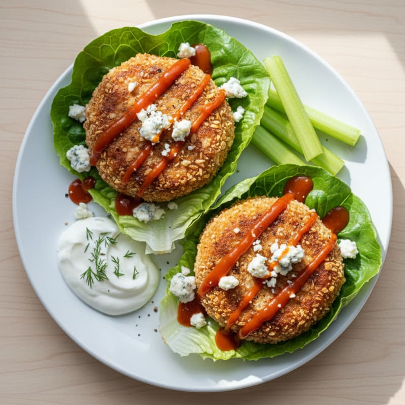 Crispy Buffalo Blue Cheese Burgers