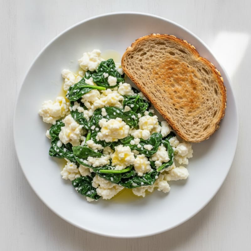 Egg White and Cottage Cheese Scramble with Spinach