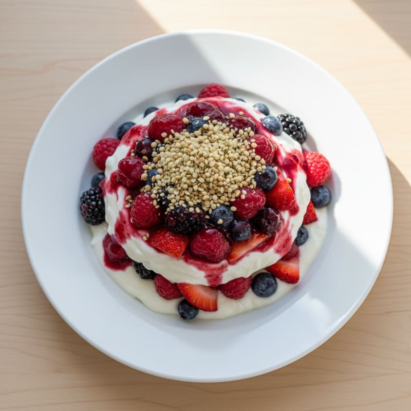 Greek Yogurt Protein Parfait with Mixed Berries