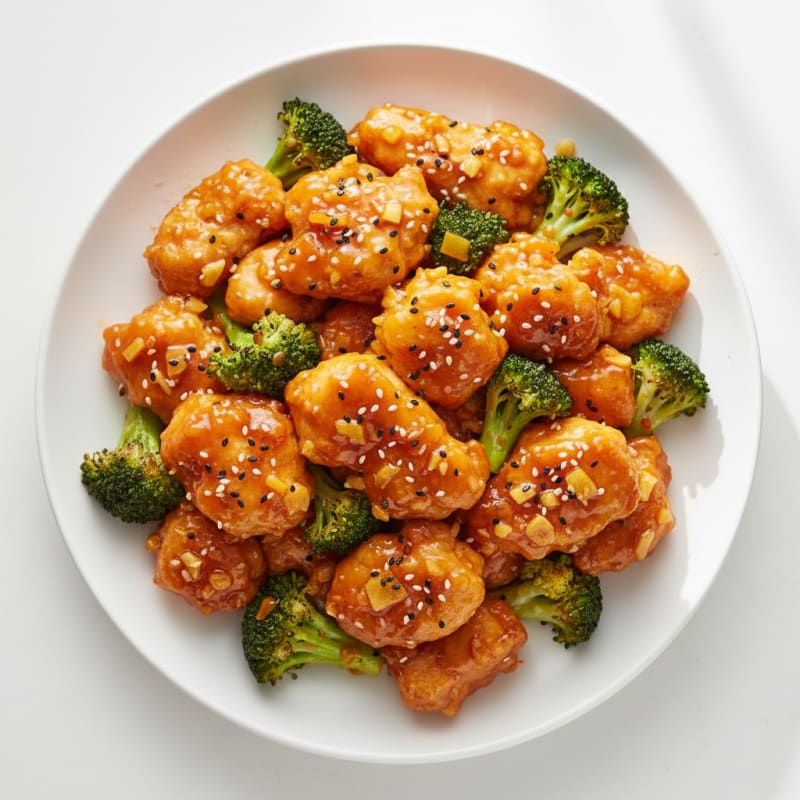Crispy Orange Chicken with Zesty Broccoli