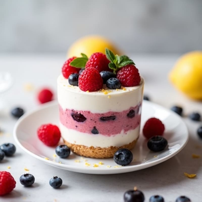 Creamy High-Protein Lemon Berry Cheesecake Parfait