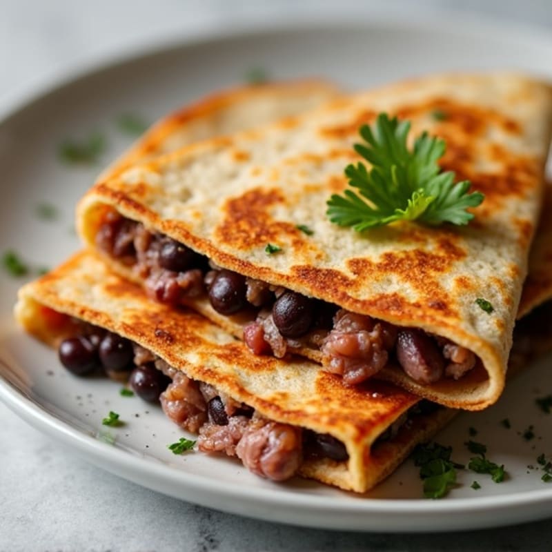 Lean Steak and Crispy Black Bean Quesadillas