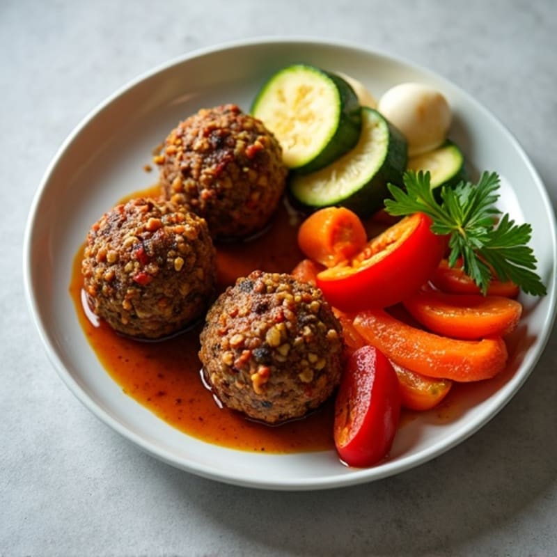 Hearty Lentil Meatballs with Roasted Vegetables