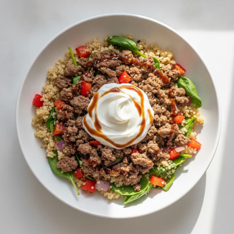 Savory Ground Beef and Quinoa Power Bowl