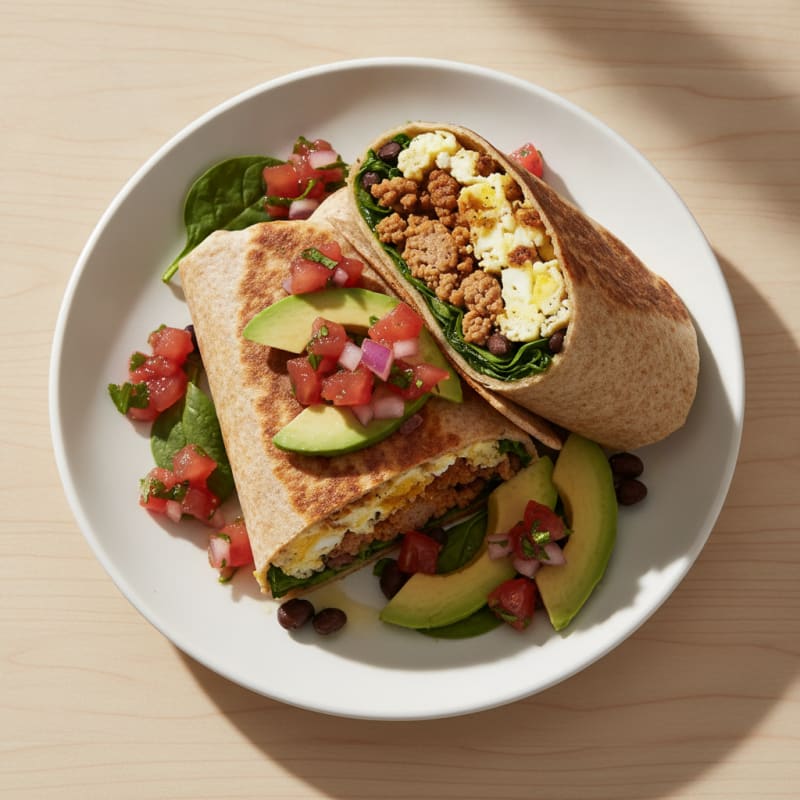 Loaded Breakfast Burrito with Salsa