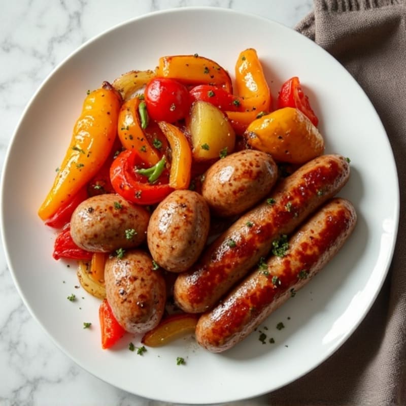 Sheet Pan Savory Sausage and Crispy Potato Bake