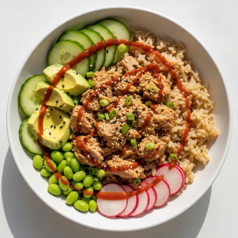 Canned Tuna Poke Bowl with Avocado