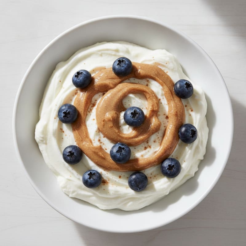 Thick Greek Yogurt Bowl with Protein Powder and Almond Butter