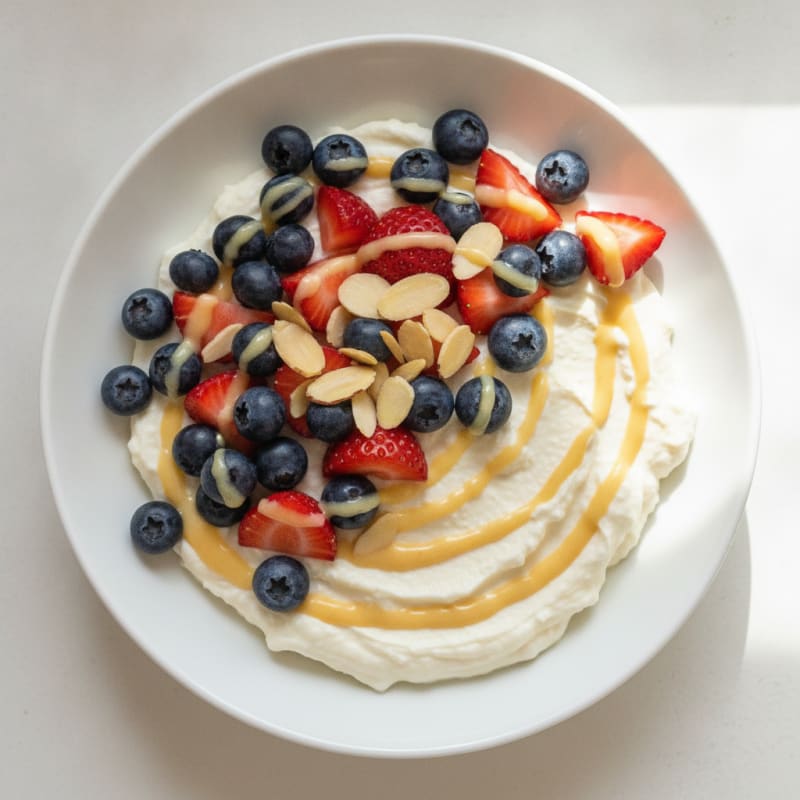 Silky Vanilla Greek Yogurt Protein Bowl with Fresh Berries