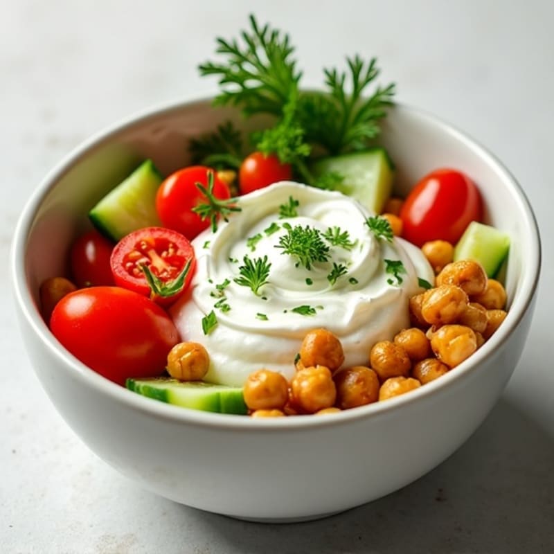 Creamy Cottage Cheese Bowl with Fresh Herbs and Crunchy Vegetables