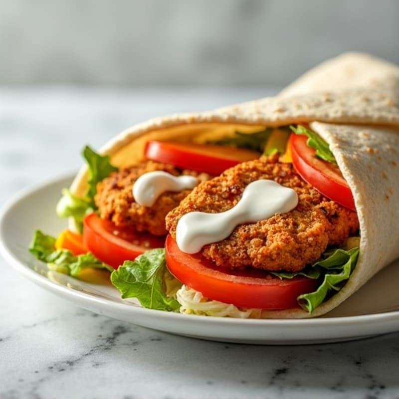 Crispy Buffalo Chicken Wraps with Fresh Veggies