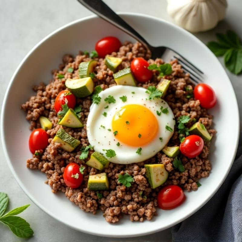Savory Ground Beef and Zucchini Skillet
