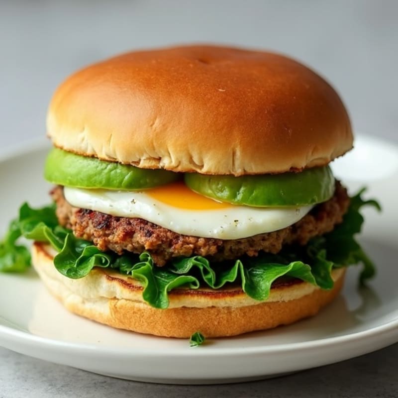 Lean Turkey Spinach Burger with Avocado