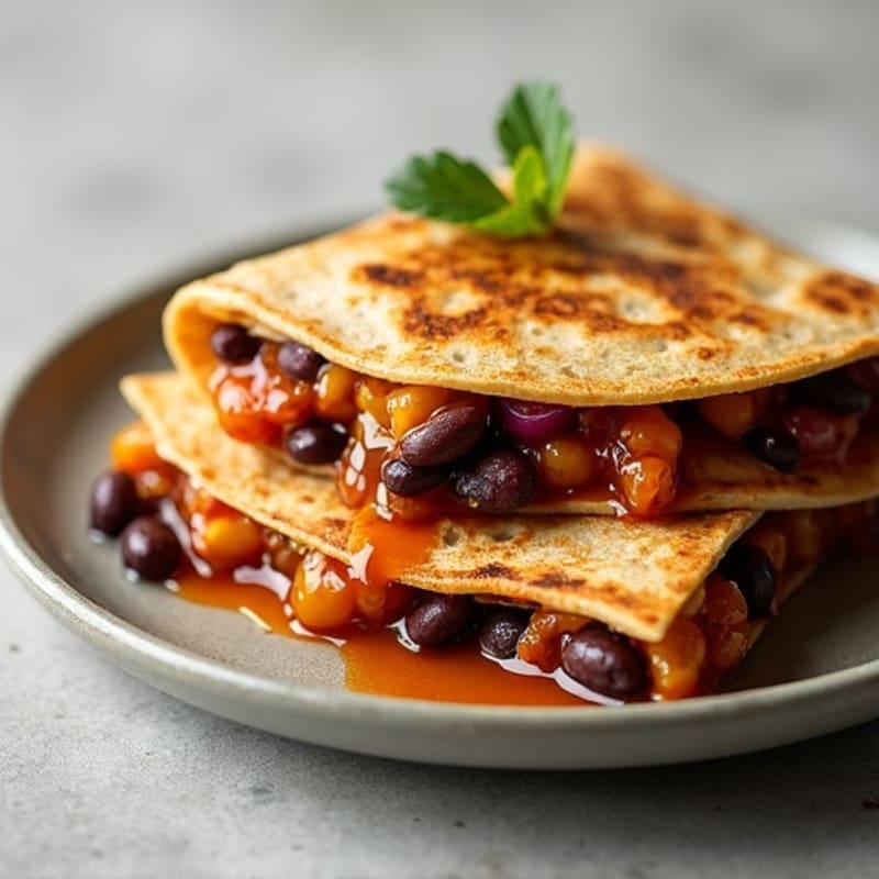 Smoky BBQ Chicken and Black Bean Quesadilla