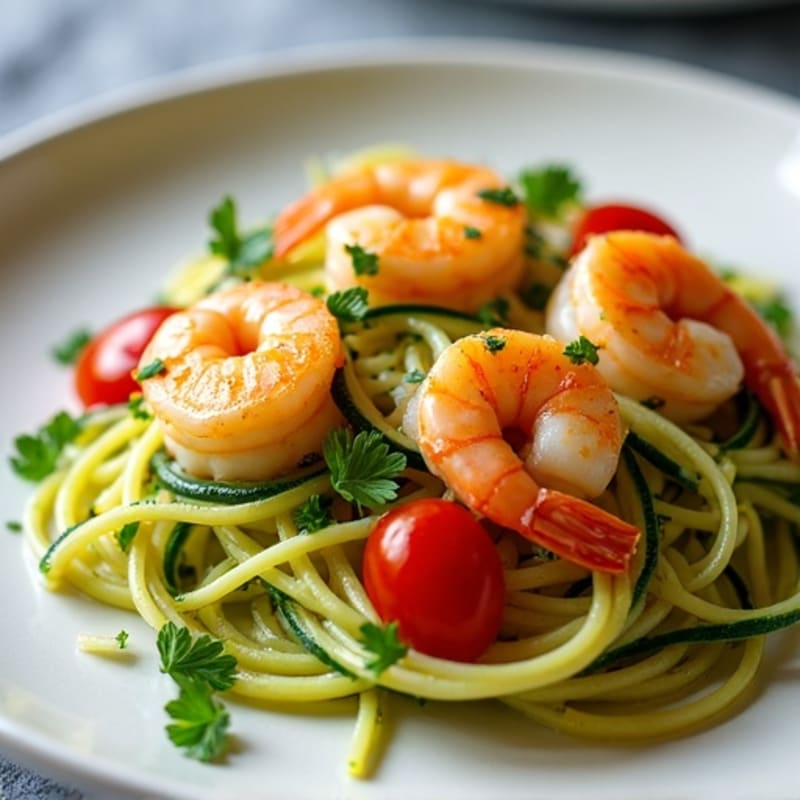 15-Minute Lemon Garlic Shrimp and Zucchini Noodles
