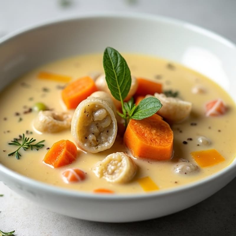 Lightened Creamy Clam Chowder with Root Vegetables