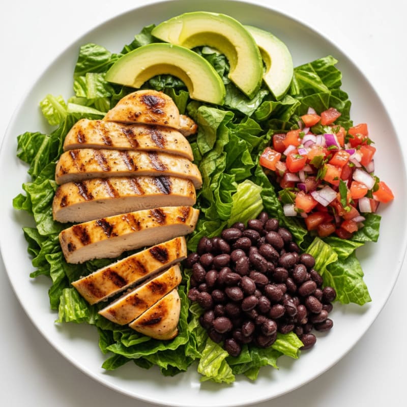 Grilled Chicken Taco Salad with Black Beans and Fresh Salsa