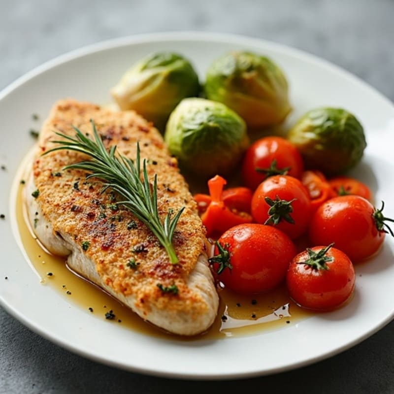 Herb-Crusted Baked Chicken with Roasted Vegetables
