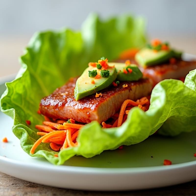 Spicy Seared Tuna Lettuce Wraps