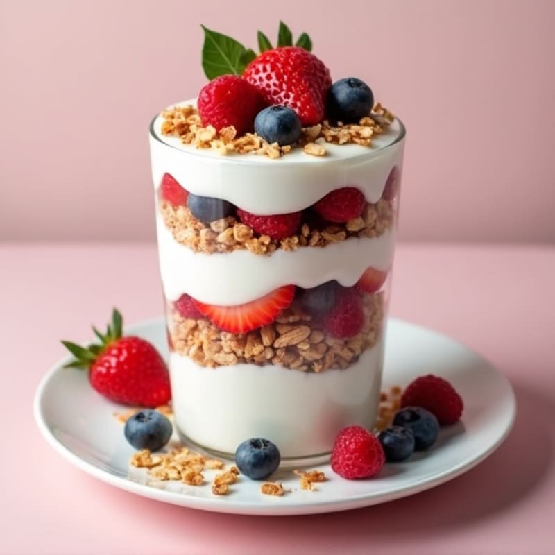 Greek Yogurt Parfait with Berries and Almond Granola