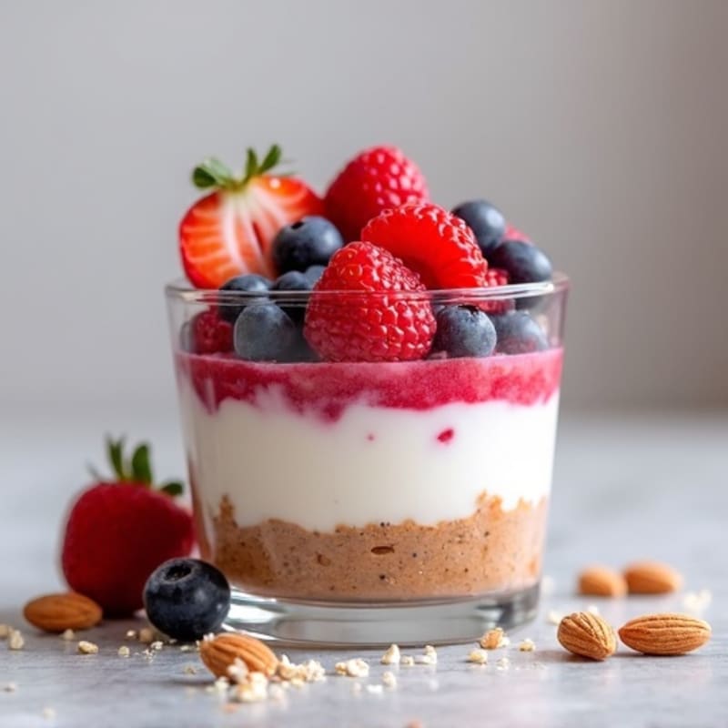 Greek Yogurt Protein Parfait with Berries and Almond Butter