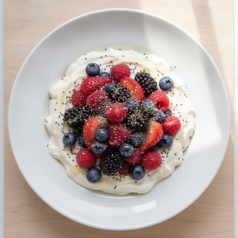 Creamy Greek Yogurt Protein Pudding with Mixed Berries