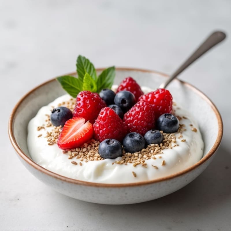 Greek Yogurt with Hemp Seeds and Mixed Berries