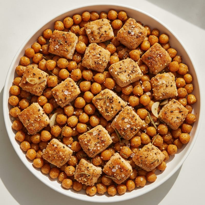 Savory Herb-Roasted Chickpea and Chicken Snack