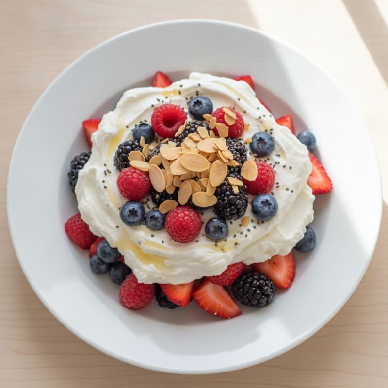 Greek Yogurt Protein Parfait with Mixed Berries