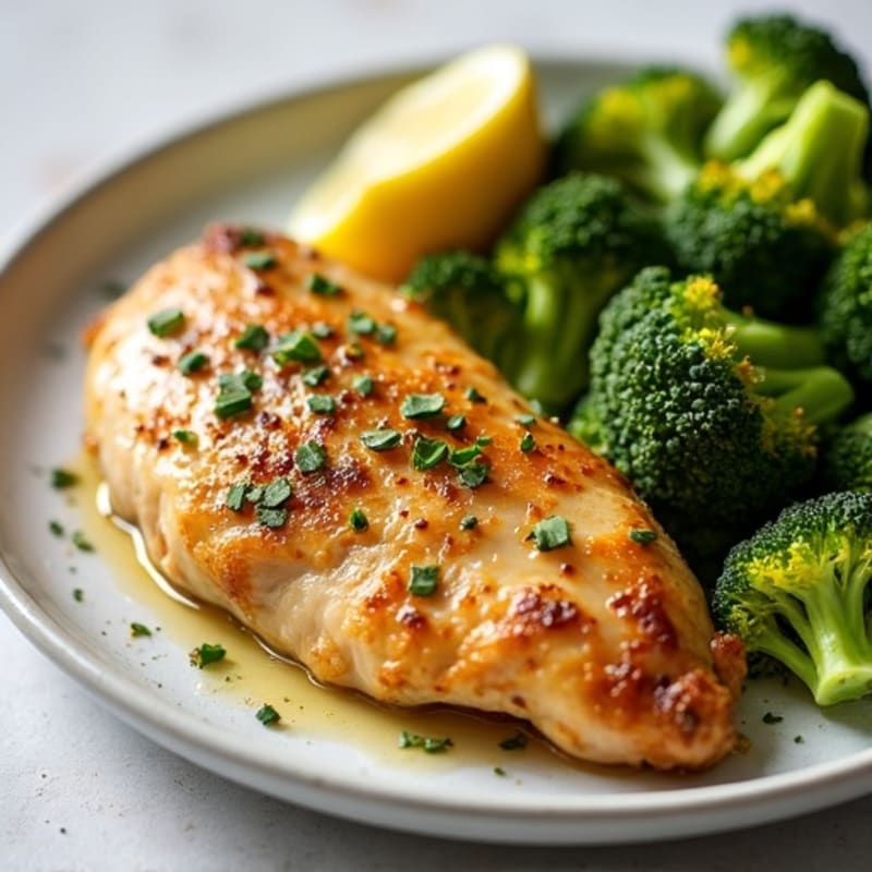 Lemon Garlic Roasted Chicken with Crispy Roasted Broccoli