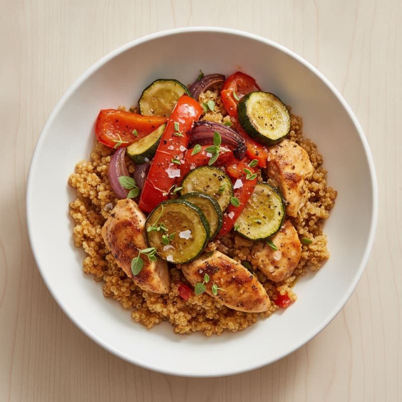 Slow Cooker Quinoa with Roasted Vegetables