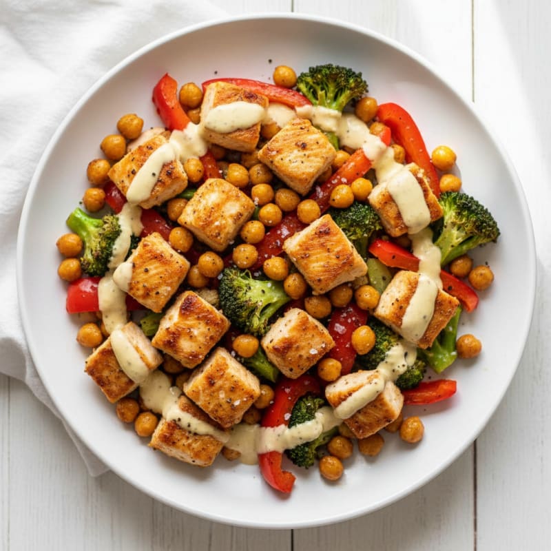 Zesty Roasted Chickpea & Veggie Bowl
