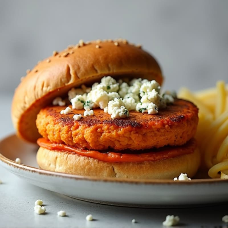 Spicy Buffalo-Style Turkey Burgers with Crumbled Blue Cheese
