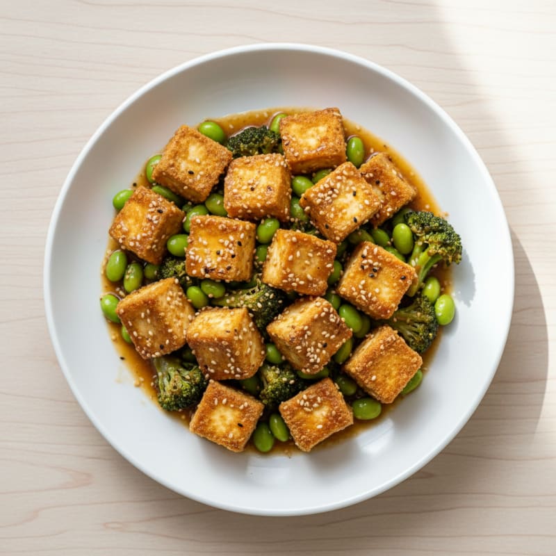 Crispy Sesame Tofu Stir-Fry