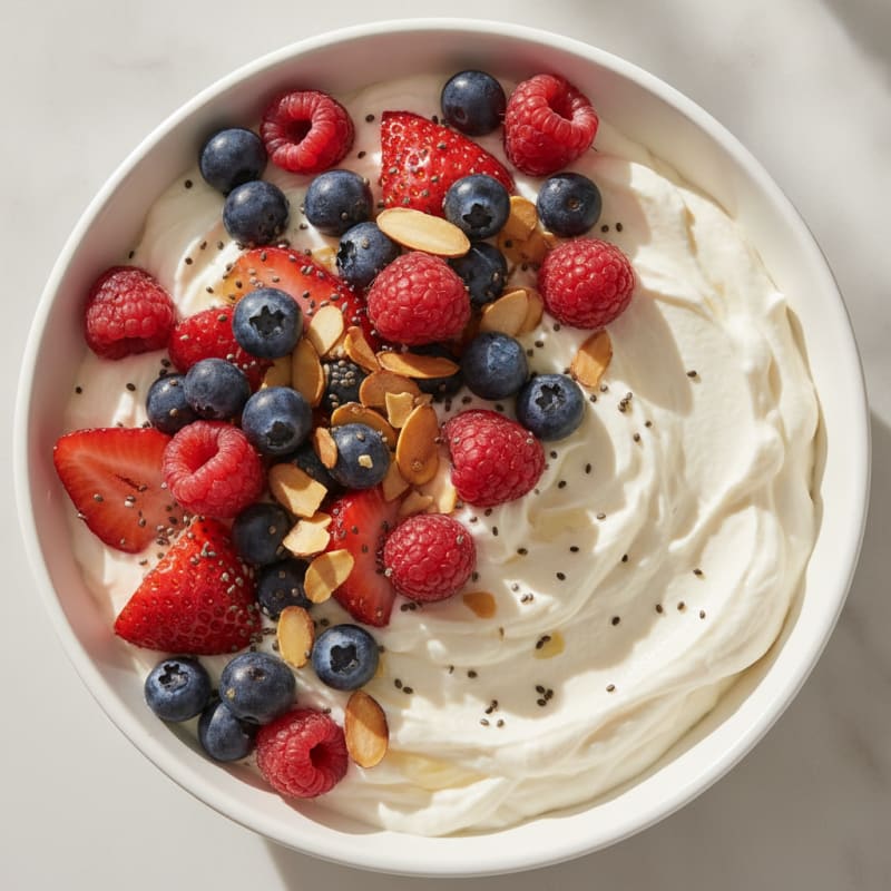 Silky Greek Yogurt Protein Pudding with Berries