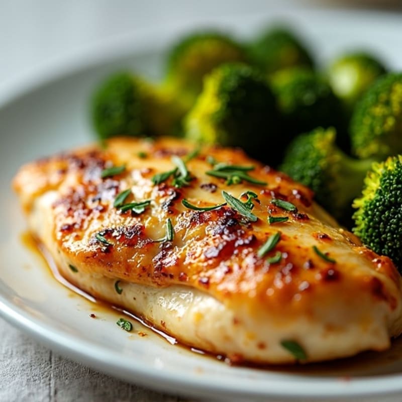 Garlic Herb Roasted Chicken with Crispy Roasted Broccoli