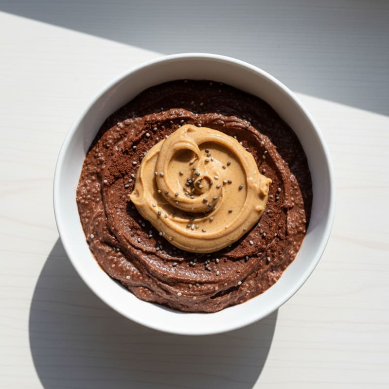 Protein Chocolate Chia Pudding with Almond Butter
