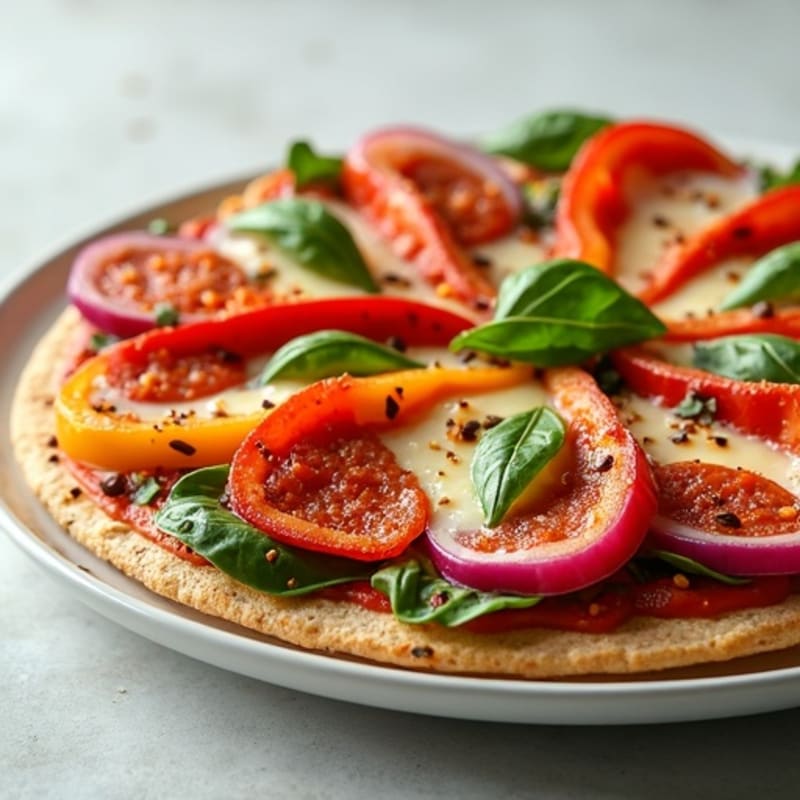 Crispy Lean Turkey Pepperoni and Vegetable Pizza
