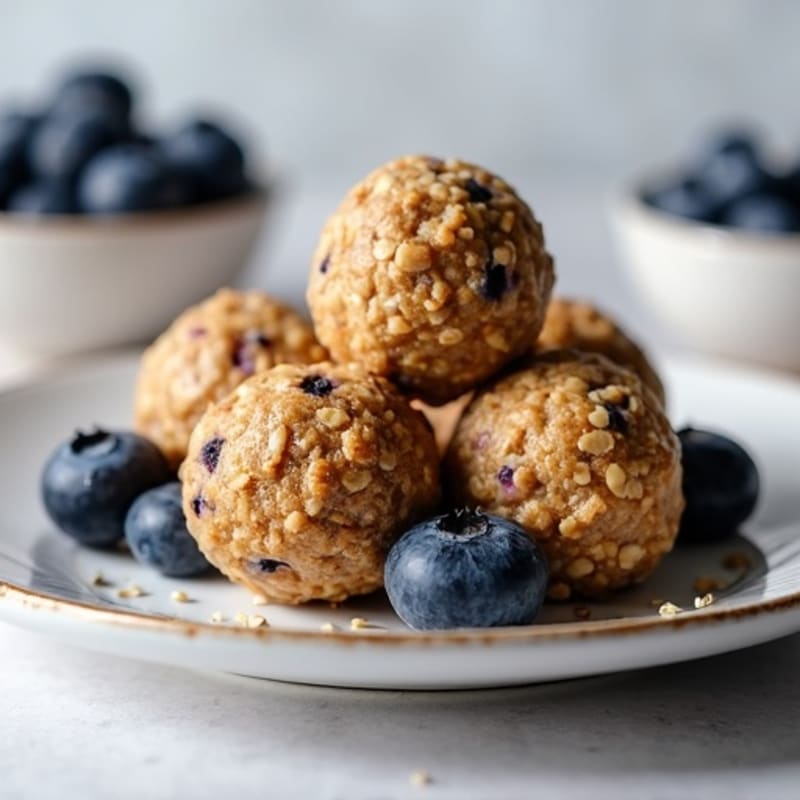 No-Bake High-Protein Almond Butter Blueberry Energy Balls