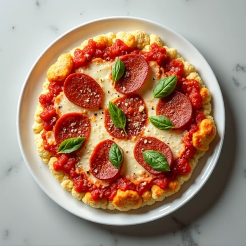 Cauliflower Crust Pizza with Turkey Pepperoni