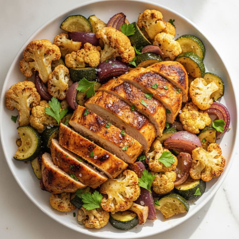 Spicy Harissa Chicken with Roasted Vegetables