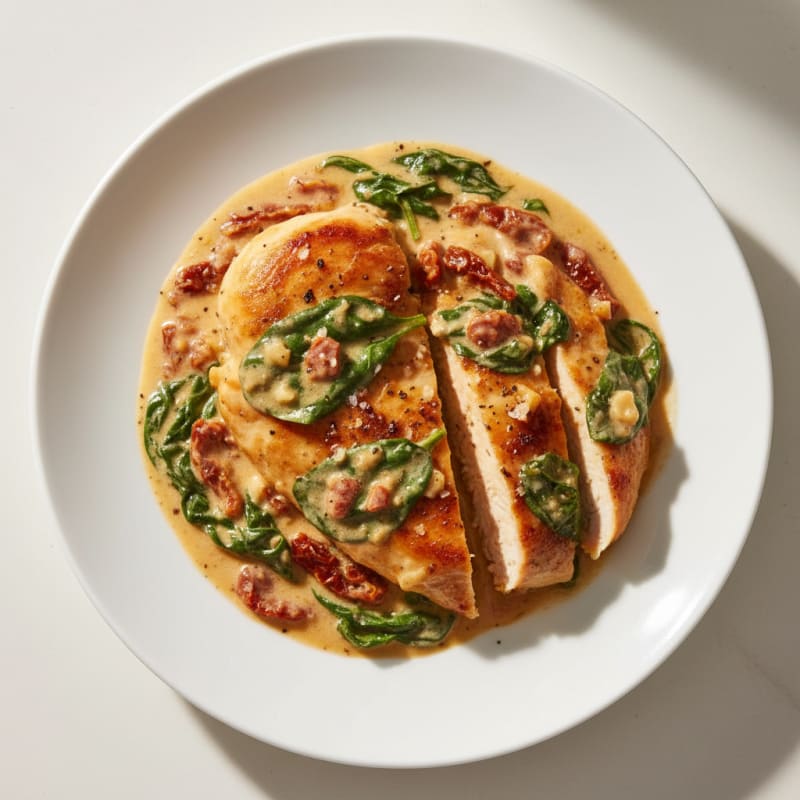 Creamy Tuscan Garlic Chicken with Spinach