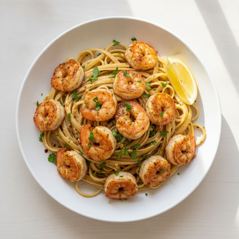 Garlic Butter Shrimp Scampi with Linguine
