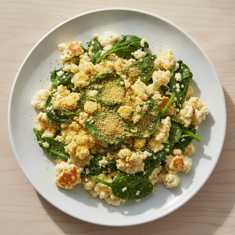 Egg White and Cottage Cheese Scramble with Spinach