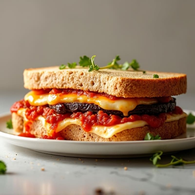 Crispy Baked Eggplant Parmesan Sandwich
