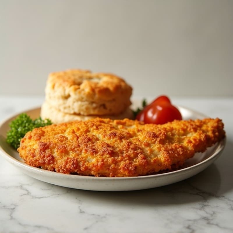 Crispy Baked Chicken with Fluffy Whole Wheat Drop Biscuits