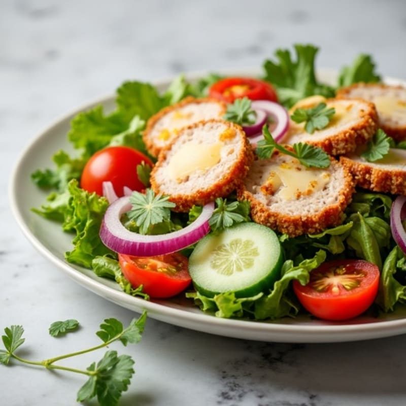 Crispy Chopped Salad with Lean Turkey, Ham, Provolone, and Zesty Herb Vinaigrette