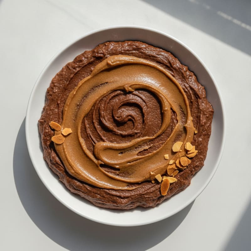 Creamy Chocolate Protein Pudding with Almond Butter Swirl