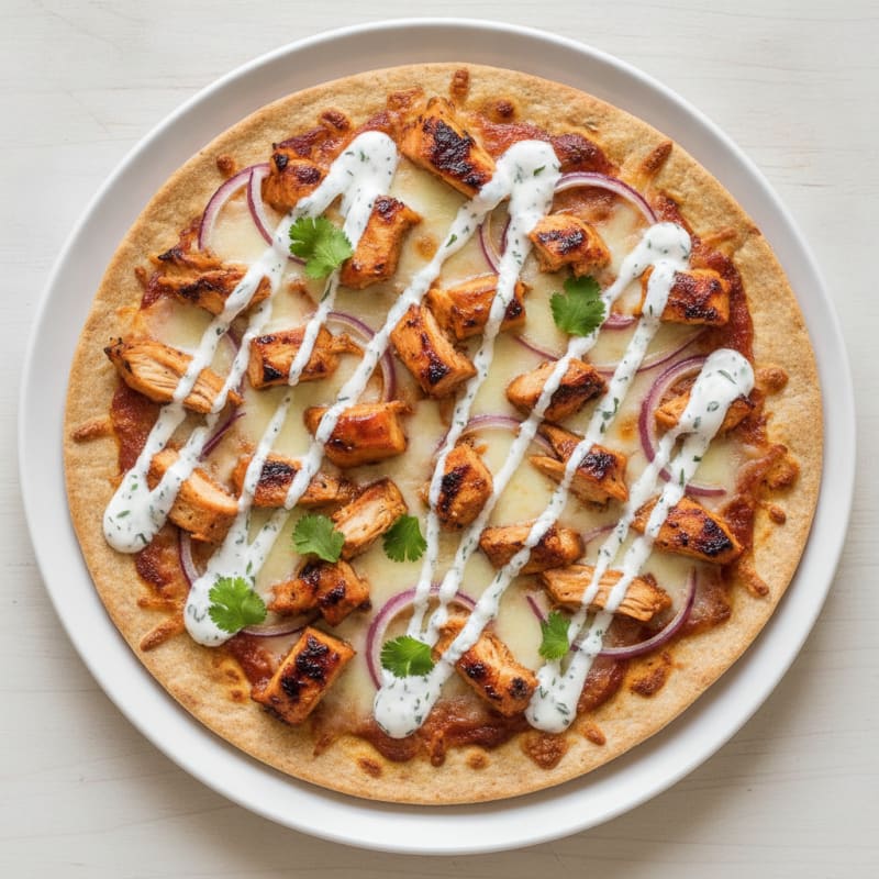 BBQ Ranch Chicken Pizza with Red Onion