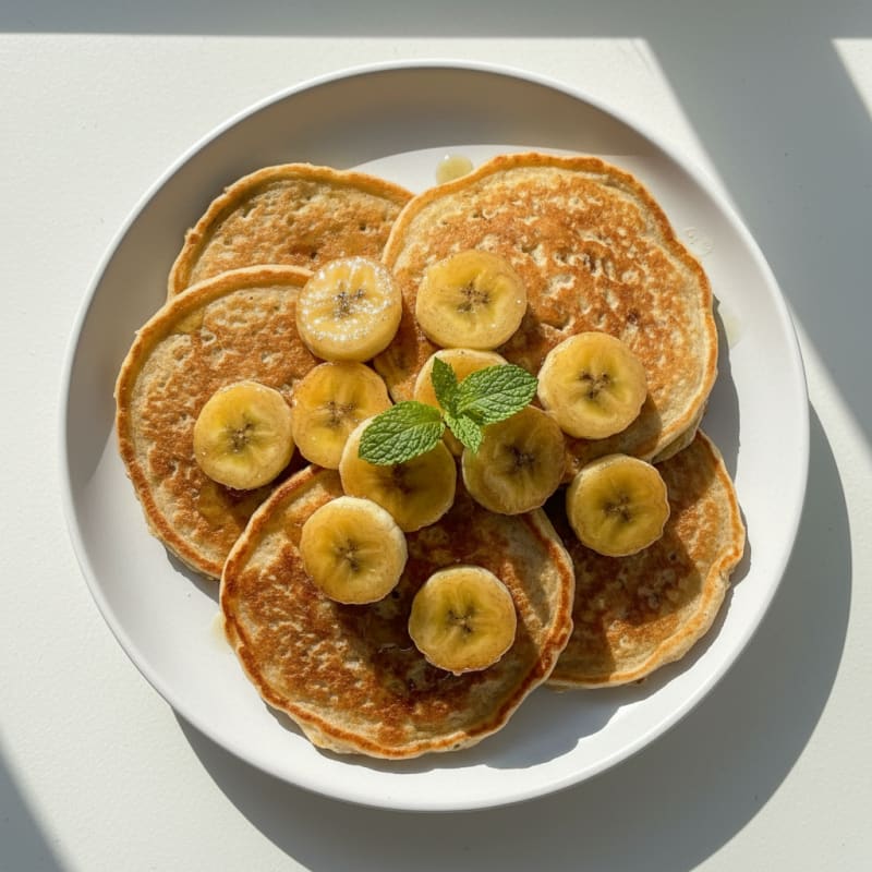 Golden Caramelized Banana Pancakes